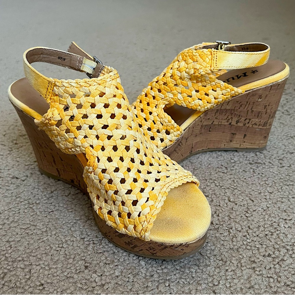 Yellow Wedges by Mudd, women’s size 8.5